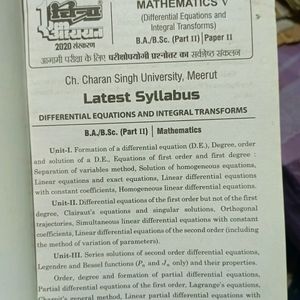 B.Sc 2nd Year (Yearly) Math Model Paper