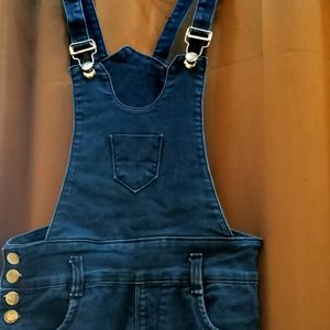 Blue Dungaree Knee Length