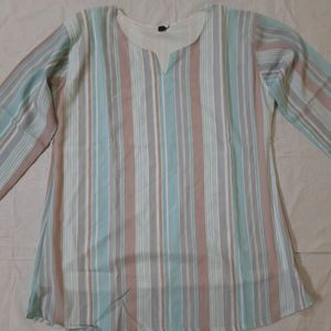 Women Striped Oversuzed Top