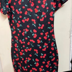 Urbanic Cherry 🍒print  Bodycon Dresss.  Bust Fits 30 To 38 Size