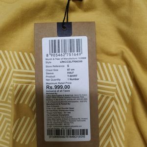 Louis Philippe Yellow Printed Tshirt Men