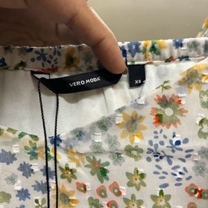 Vero Moda White Floral Print Top