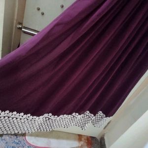 Long Purple Frill Dress Without Dupatta & Pant