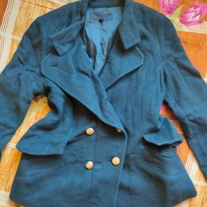 Plastic Island Blue Double Breaste Overcoat