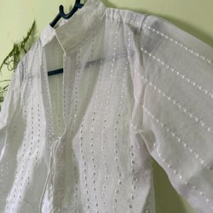 Chikan Cotton Shrug