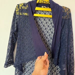 Blue High Low Shrug