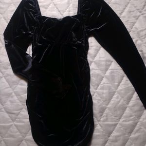 Velvet Black Mini Dress