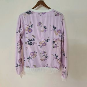 Flower Printed Lavender Sweatshirt