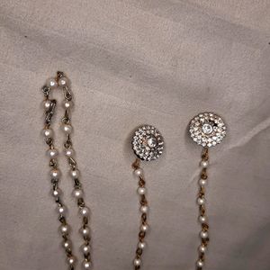 American Diamond And Peral Mang Tika Set Of 2