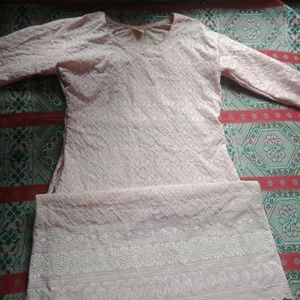 Chikankari Light Pink Kurti