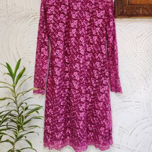 Magenta Shade Beautiful Flared Kurta