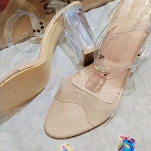 Shoetopia Nude Glass Heels. 👠 ✨