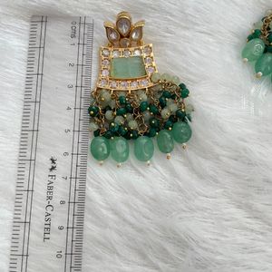 Green Kundan Earrings