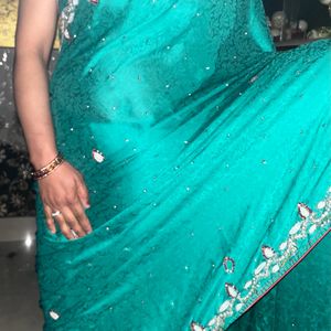 new crepe saree with blouse