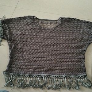 Grey Crap Top For Girls