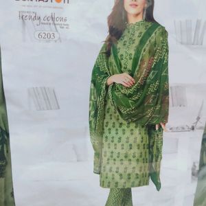 Cotton Stitched Kurta Pant Dupatta Set