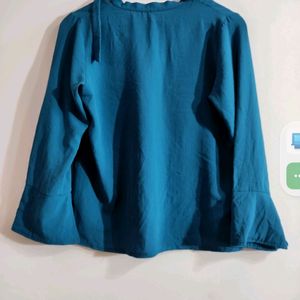 Georgette Teal Blue Top