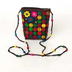 Natural coconut shell handmade crossbody bag