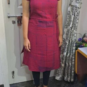 Rani Pink OR Burgundy Coloured Kurta(Fusion Brand)