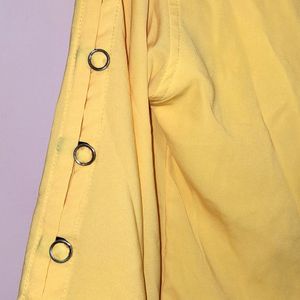 Casual Full Sleeves Yellow Top