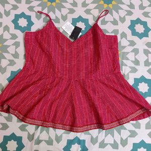 Red XL Peplum Top