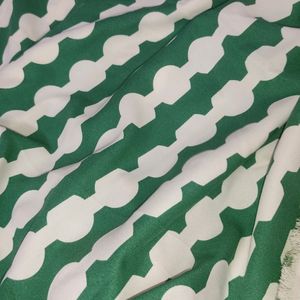 Green & White Dress Material