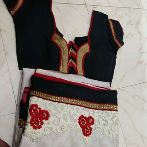 Half And Hal Saree With Blouse