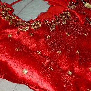 Red Flower Work Blouse