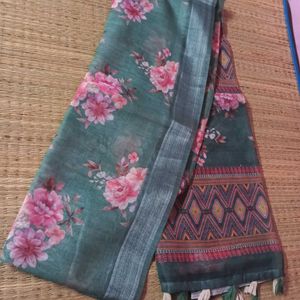 New LinenCotton saree With Running Blouse