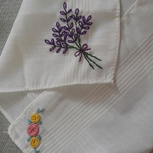 Double Side Flower Embroidery Kerchief