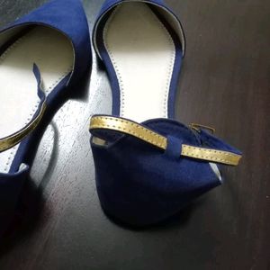 Blue Velvet Flats