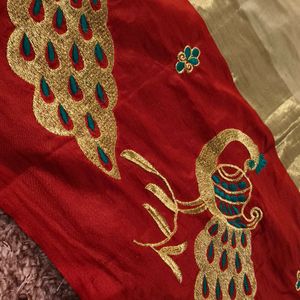 embroider With Peacock Border Saree