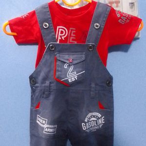 Pretty Girl And Boy Denim Dungarees