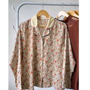 Vintage Floral Button-Up Blouse