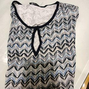 Printed Blue Top