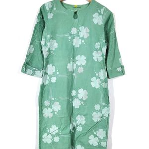 Pastel Green Floral Print Kurta (Women's)