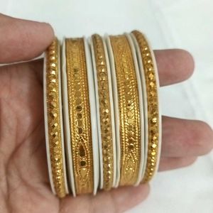 Pola Bangles Set Of 5. Brass With Gold Plated.