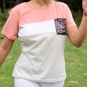 Colour Block Peack T-shirt