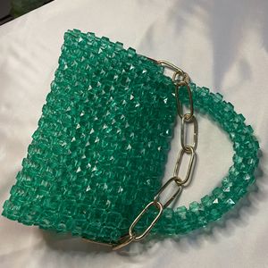 Price Drop Sea GreenCrystal Beads Bag