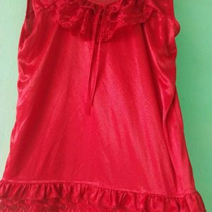 Hot Red 2 Pcs Night Dress