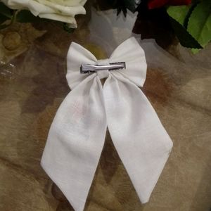 Love Hand Embroidered Hair Bow Clip