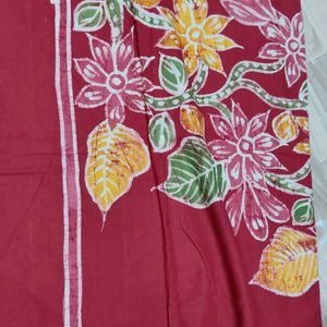 Red Mul Cotton Saree