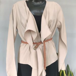 Draped Collar Coat