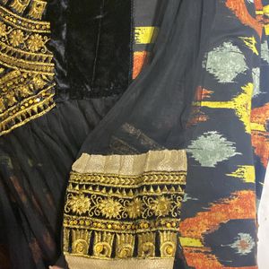 Unstiched Net And Shaleen Long Kurta