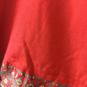 Red Rayon Aline Kurta With Garara