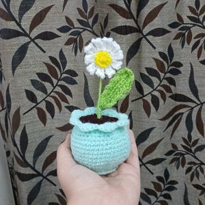 Cute Crochet Mini Daisy Flower Pot 🤍
