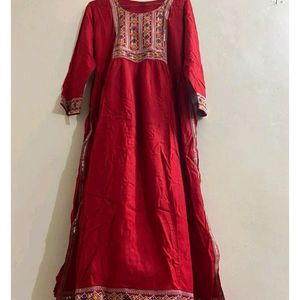 Brand New Stitched Red Colour Suit With Embroidery