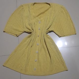 Yellow Ribbed Top