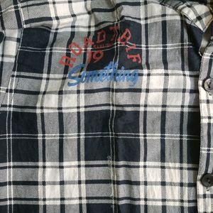 Blue And White Checks Design Full Sleeves Shirt