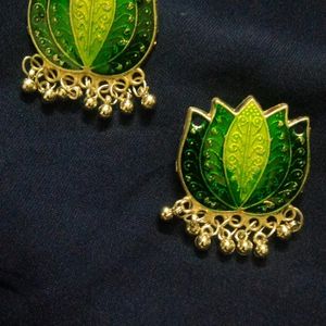 Green Lotus Earrings 💚💚 Not Used